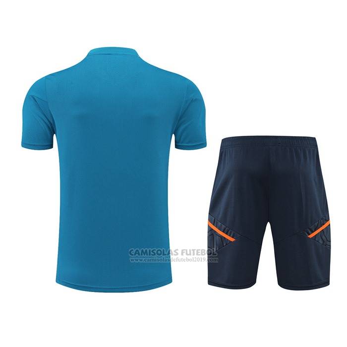 Fato de Treino Manchester United Manga Curta 2022-2023 Azul - Calcas Curta